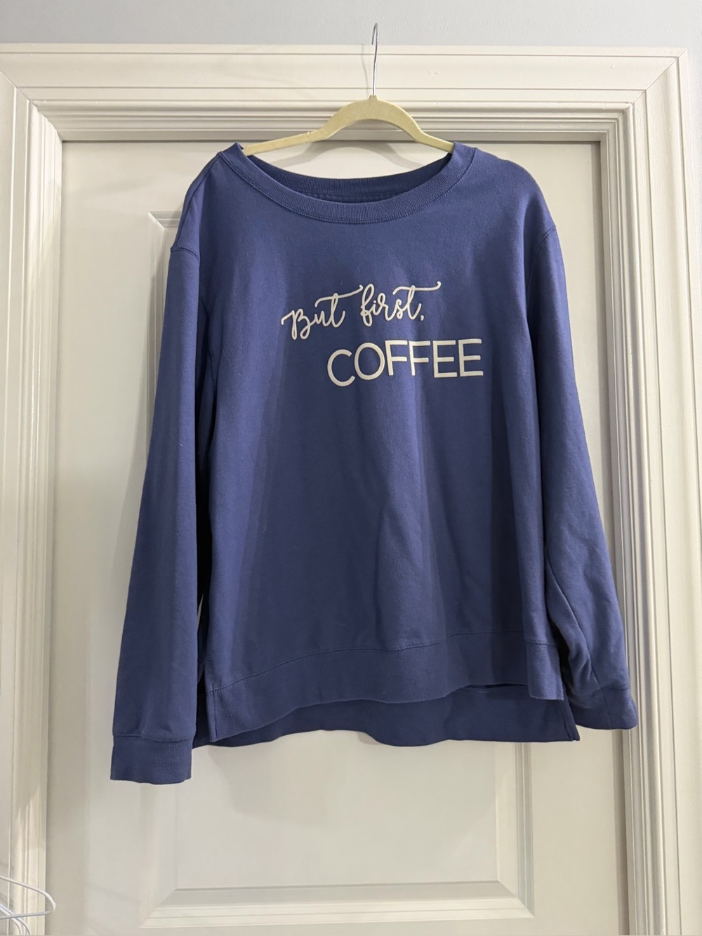 GreenTea Blue-Purple "But First, Coffee" Sweatshirt